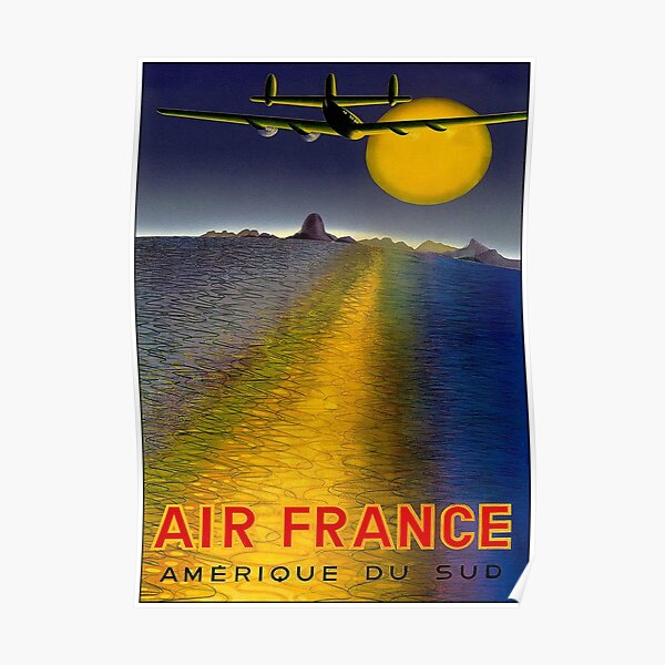 AIR FRANCE: Impression publicitaire Vintage Amerique Du Sud Poster
