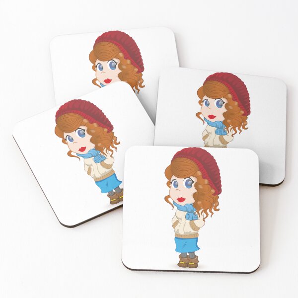 Item preview, female mascot, redheaded girl curly, curly hair, dressed for winter or cold with beret, scarf and jacket. Ideal for mode materials or institutional designed and sold by LucianoCosmo.