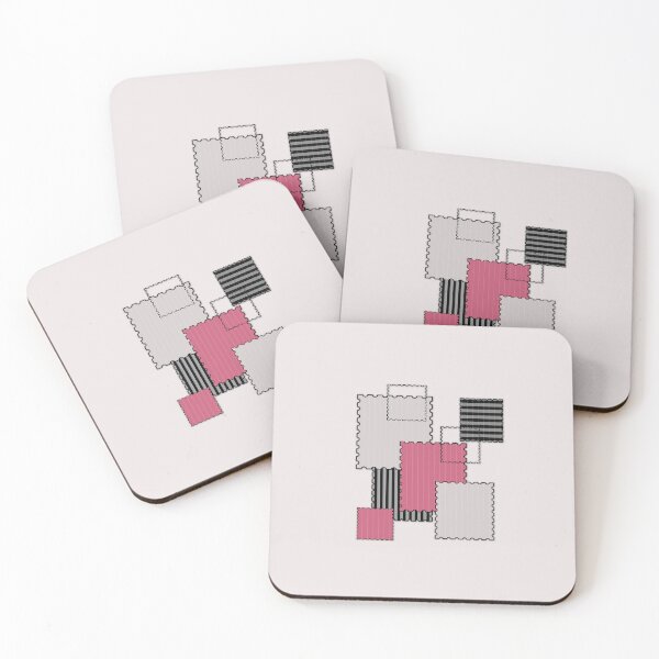 Item preview, Minimalism, geometric, painting, abstraction,  patchwork, beige and red designed and sold by fuzzyfox.