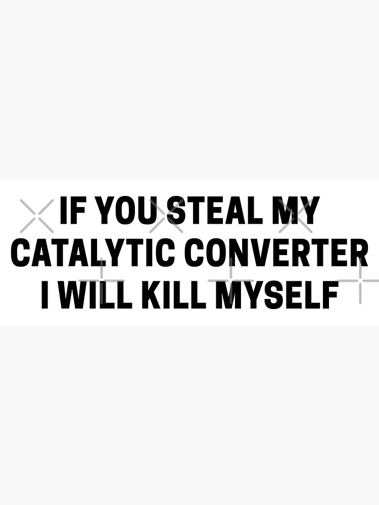 "if you steal my catalytic converter i will kill myself, catalytic