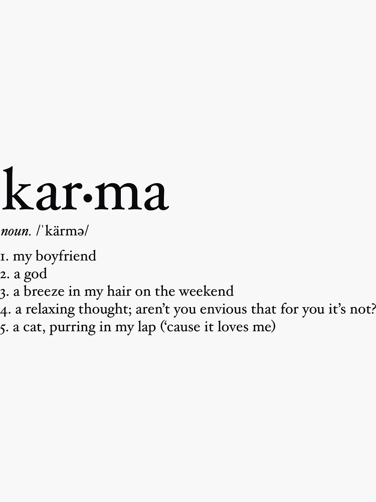 "karma taylor swift midnights lyrics dictionary definition" Sticker for