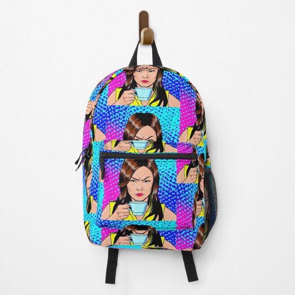 Item preview, Fed-Up and Pissed-Off Asian-American/Pacific Island Woman Has a Coffee and Contemplates Overthrowing the Patriarchy. Presented in the pop-art style of Roy Lichtenstein designed and sold by Bookwyrm-Bazaar.