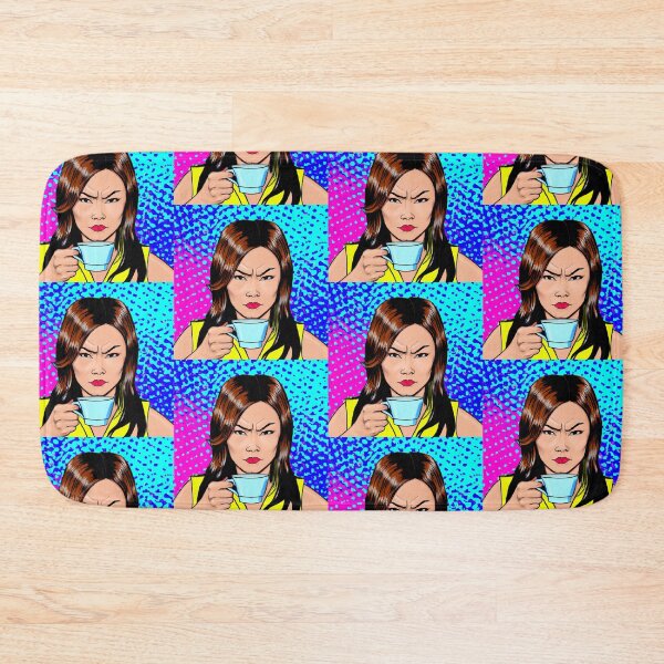 Item preview, Fed-Up and Pissed-Off Asian-American/Pacific Island Woman Has a Coffee and Contemplates Overthrowing the Patriarchy. Presented in the pop-art style of Roy Lichtenstein designed and sold by Bookwyrm-Bazaar.