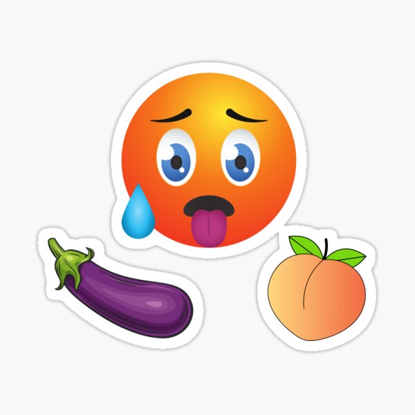 "Eggplant Peach Lewd Emoji Design 2" Sticker For Sale By Deadlycloak ...