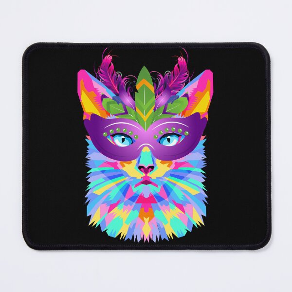 Item preview, Beautiful Cat with Purple Feathery Mask designed and sold by Pattie Marie.