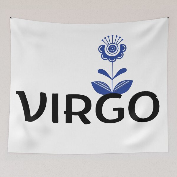 Item preview, Virgo Zodiac Sign Folk Art Flower designed and sold by Hellofriendco.