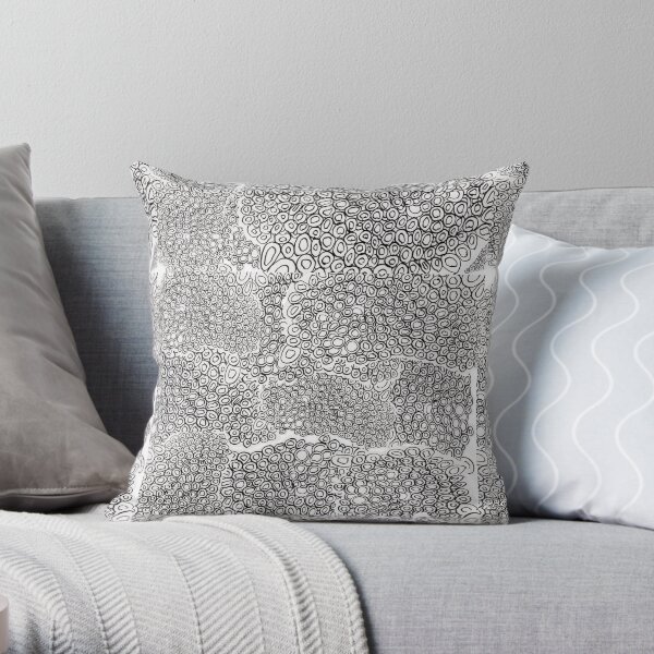 black and white honeycomb original pattern Throw Pillow