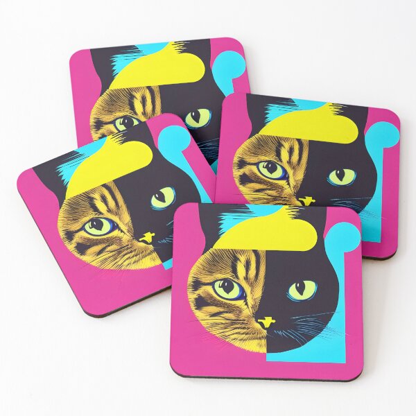 Item preview, Modern multicolor cat design designed and sold by Devin Farinsky.
