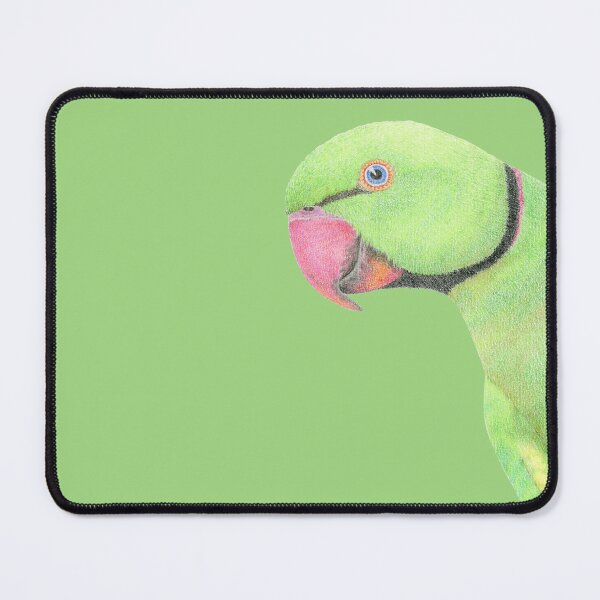 Item preview, Male green Indian ringneck parrot designed and sold by ArtbyLeanneWB.