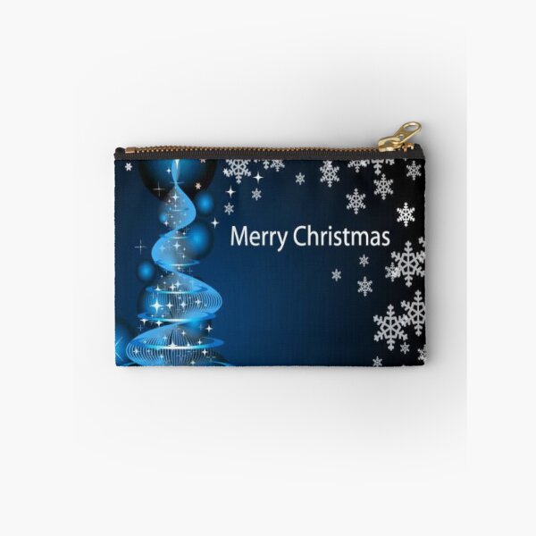 Item preview, MERRY CHRISTMAS WITH BLUE SPIRAL DECORATION designed and sold by CheeryDK.