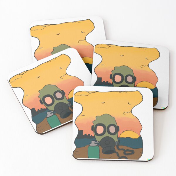 Item preview, Zombie with a gas mask in the sunset designed and sold by cutenevil.