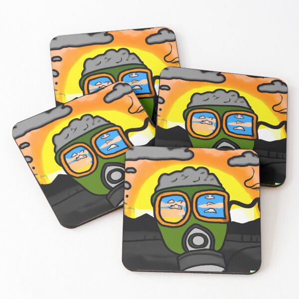 Item preview, Zombie with a gas mask in the sunset designed and sold by cutenevil.