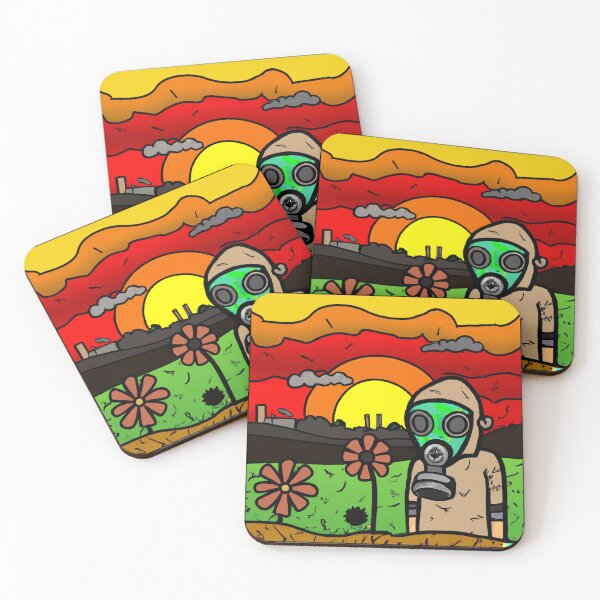 Item preview, Zombie with a gas mask in the sunset designed and sold by cutenevil.