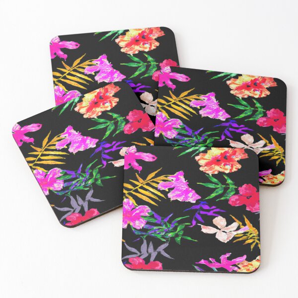 Item preview, Exotic Flowers on a Black Background designed and sold by calibrit.