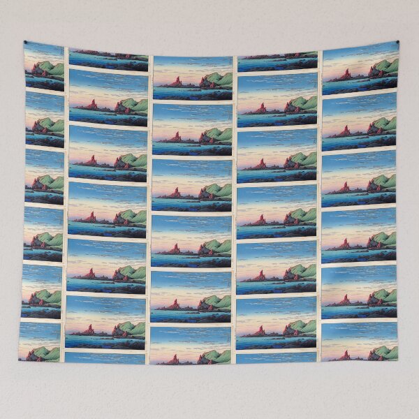 Item preview, Artist- Kawase Hasui (1883-1957) Title- Ryûga Island, Oga Peninsula designed and sold by TeeARTHY.