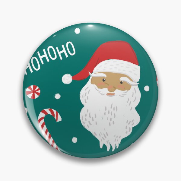 Item preview, Peppermint Santas on Vivid Teal designed and sold by latheandquill.