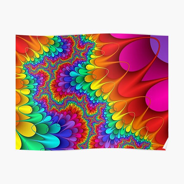 Psychedelic Rainbow Splash Poster