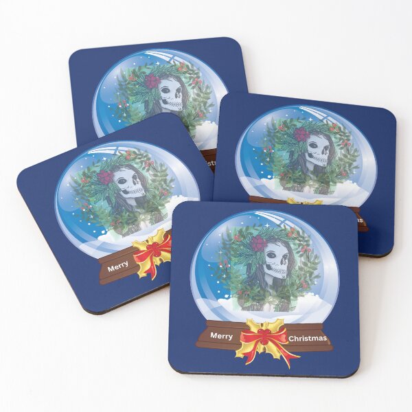 Item preview, MERRY CHRISTMAS SKELETON WOMAN INSIDE GLOBE BY SAGFABULOUS designed and sold by SagFabulous.