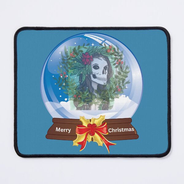 Artikelvorschau, MERRY CHRISTMAS SKELETON WOMAN INSIDE GLOBE VON SAGFABULOUS entworfen und verkauft von SagFabulous.