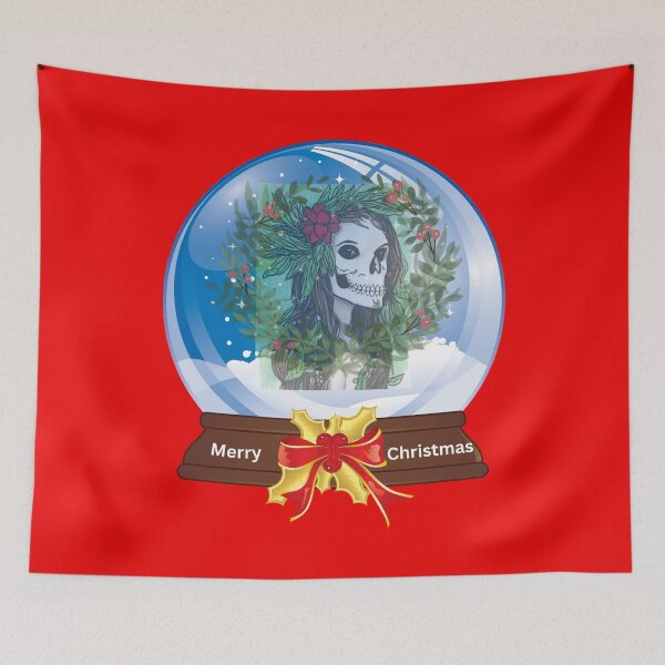 Item preview, MERRY CHRISTMAS SKELETON WOMAN INSIDE GLOBE BY SAGFABULOUS designed and sold by SagFabulous.