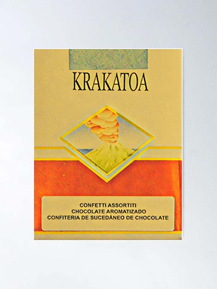 krakatoa cigarettes Krakatoa Chocolate Cigarettes Retro Candy Poster