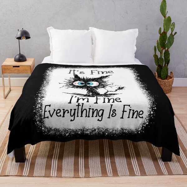 Item preview, It's Fine I'm Fine Everything Is Fine Funny Black Cat designed and sold by Abaddon-art.