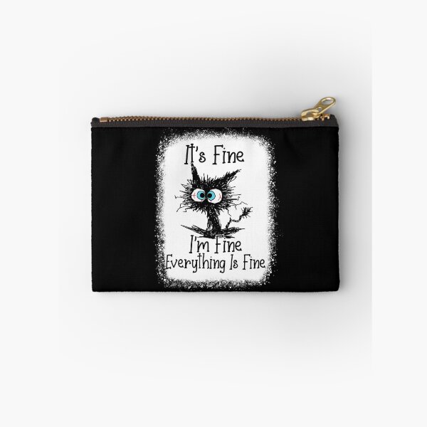 Item preview, It's Fine I'm Fine Everything Is Fine Funny Black Cat designed and sold by Abaddon-art.