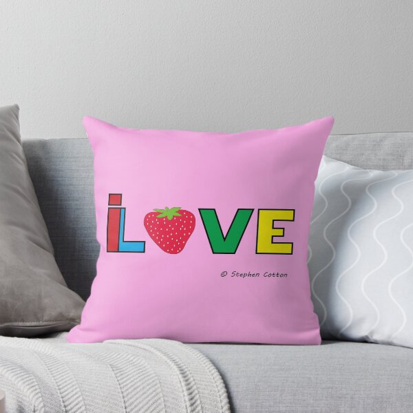 Item preview, I Love Strawberries - Square Text designed and sold by bunbun369.
