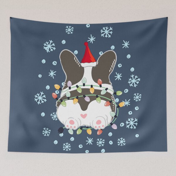Item preview, Cute Christmas Corgi Butt - Black and White designed and sold by Lulupainting.
