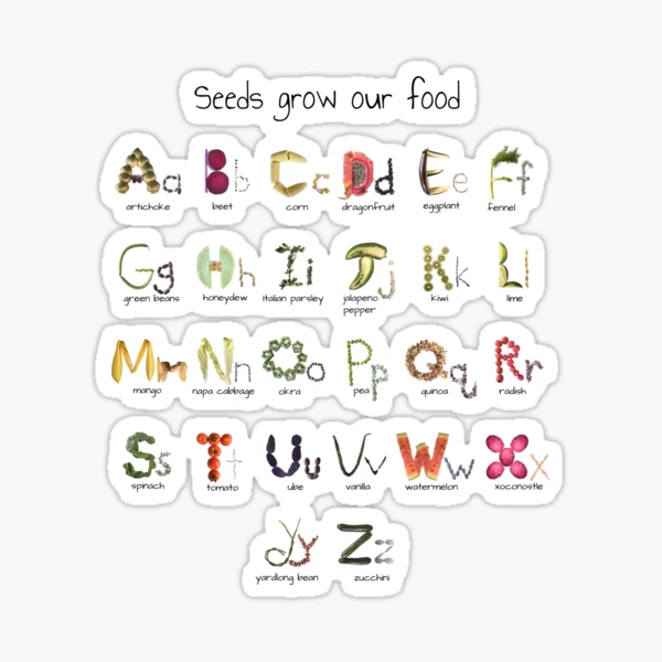 ABC Alphabet Sticker, Letter Sticker, 'Fruity Parade