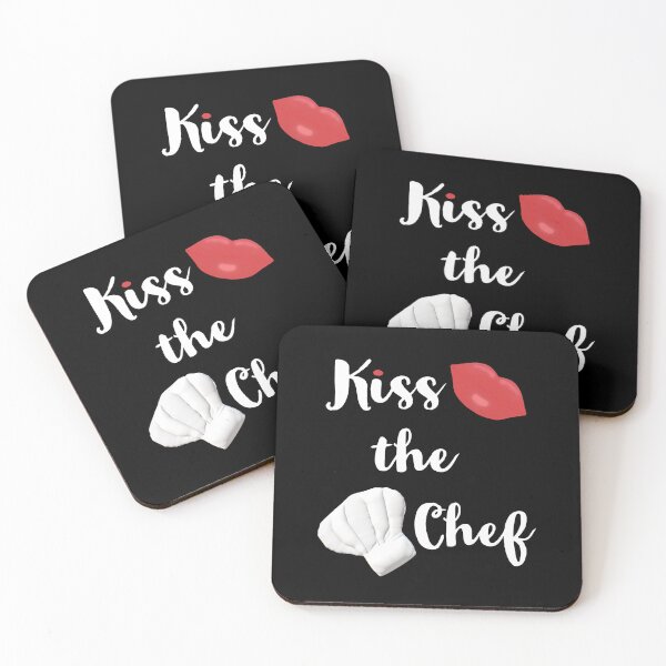 Item preview, Kiss the Chef (Black with White and Red Letters) designed and sold by ArtByLM.