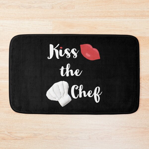 Item preview, Kiss the Chef (Black with White and Red Letters) designed and sold by ArtByLM.
