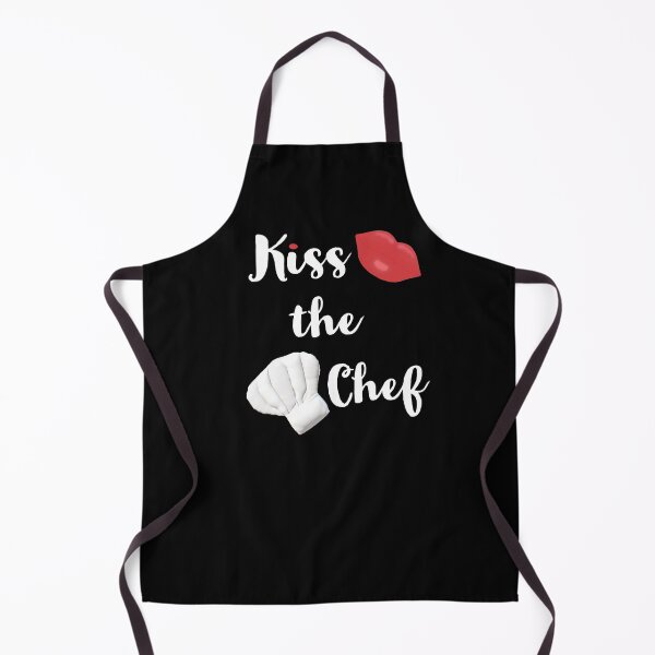 Item preview, Kiss the Chef (Black with White and Red Letters) designed and sold by ArtByLM.