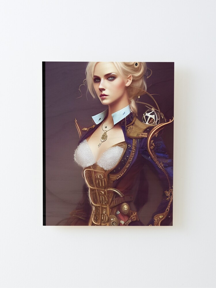 Beautiful blonde in steampunk corset military uniform Mounted Print for  Sale by Eliteijr