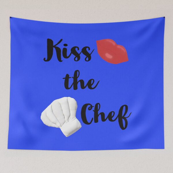 Item preview, Kiss the Chef (Blue Background) designed and sold by ArtByLM.