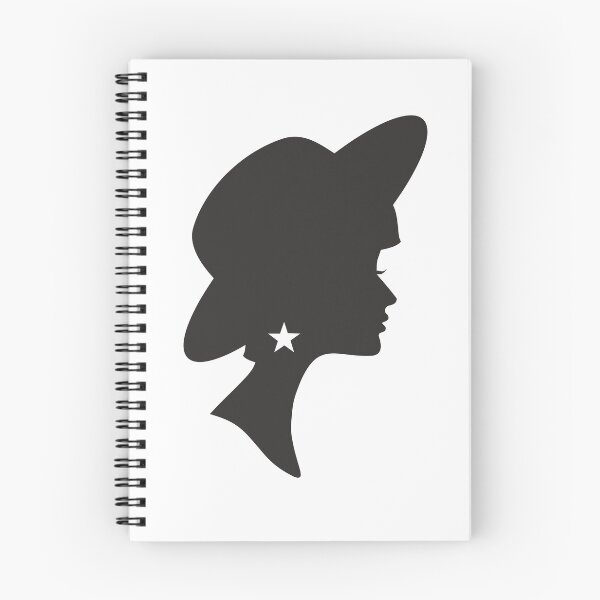 Item preview, Black silhouette of a girl in a hat with the earring in the shape of a star.  designed and sold by Kizuneko.