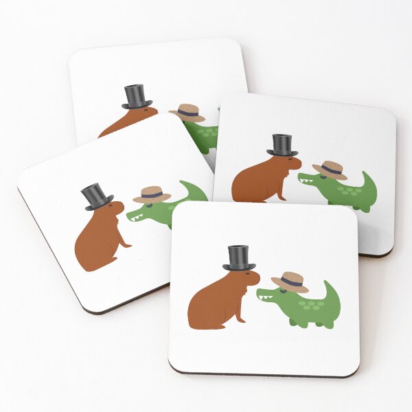 Item preview,  Cute Capybara & Crocodile With Hats designed and sold by Tamas Das.