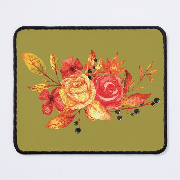Item preview, Red and yellow roses vintage floral bouquet designed and sold by pinkyfish1010.