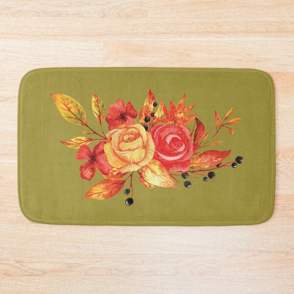 Item preview, Red and yellow roses vintage floral bouquet designed and sold by pinkyfish1010.