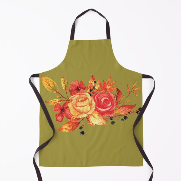 Item preview, Red and yellow roses vintage floral bouquet designed and sold by pinkyfish1010.