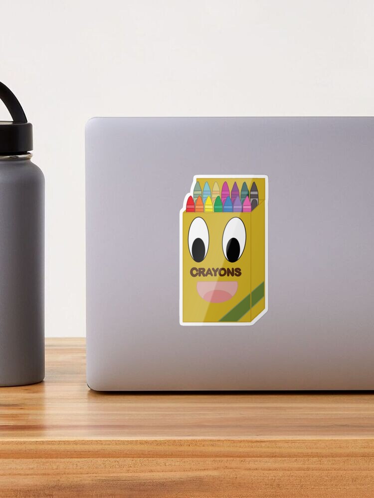 Box of Crayons Sticker for Sale by Emus