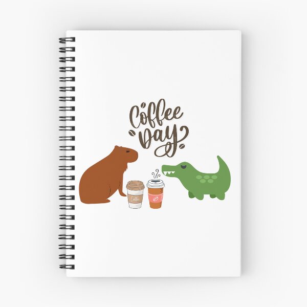 Item preview, Cute Capybara & Crocodile Coffee Day designed and sold by Tamas Das.