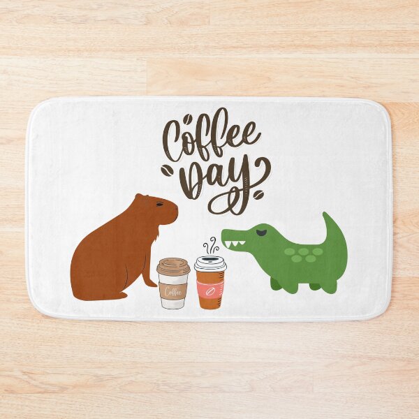 Item preview, Cute Capybara & Crocodile Coffee Day designed and sold by Tamas Das.