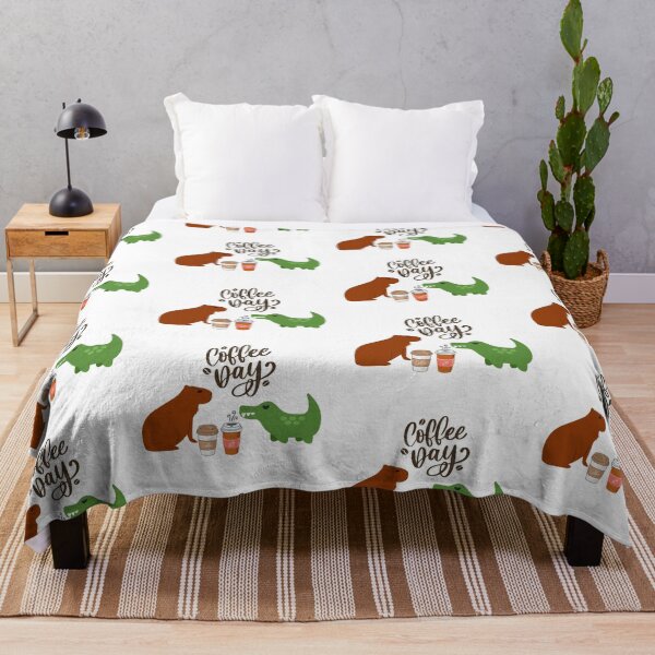 Item preview, Cute Capybara & Crocodile Coffee Day designed and sold by Tamas Das.