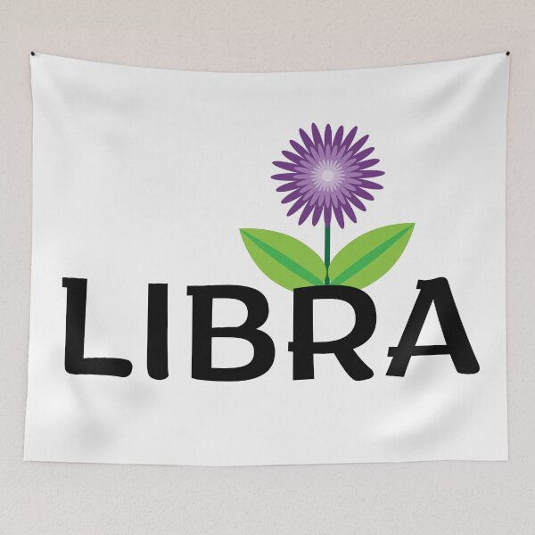 Item preview, Libra Zodiac Sign Folk Art Flower designed and sold by Hellofriendco.