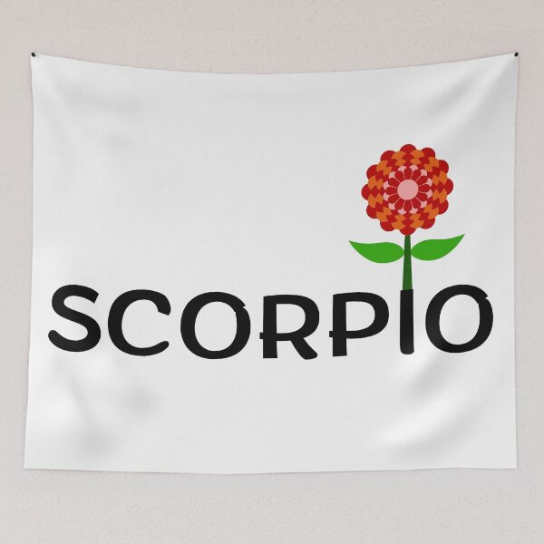 Item preview, Scorpio Zodiac Sign Folk Art Flower designed and sold by Hellofriendco.