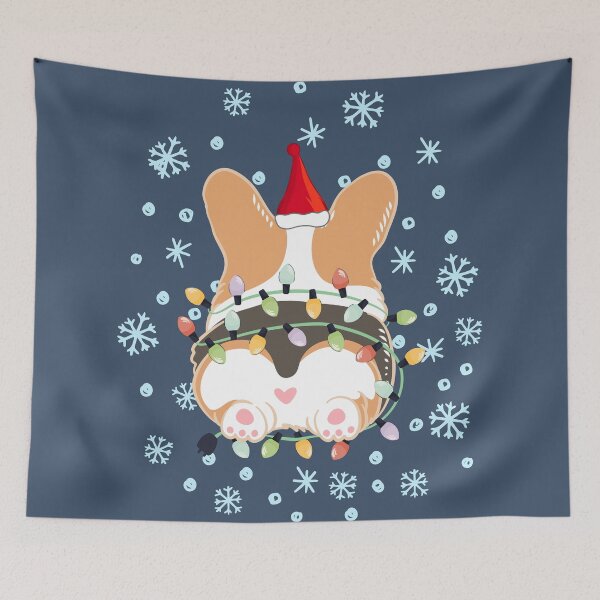 Item preview, Cute Christmas Corgi Butt - Red Tricolor 1 designed and sold by Lulupainting.