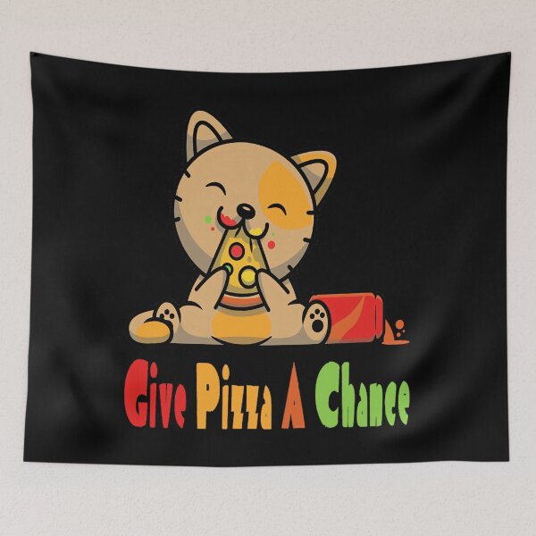 Item preview, give pizza a chance funny slogan t  give pizza chance funny pizza and cat hot new 2022 fashion mounir khalfouf transparent designed and sold by nitchrommen0.