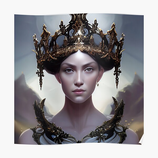 "Portrait of an elegant queen wearing a crown" Poster for Sale by