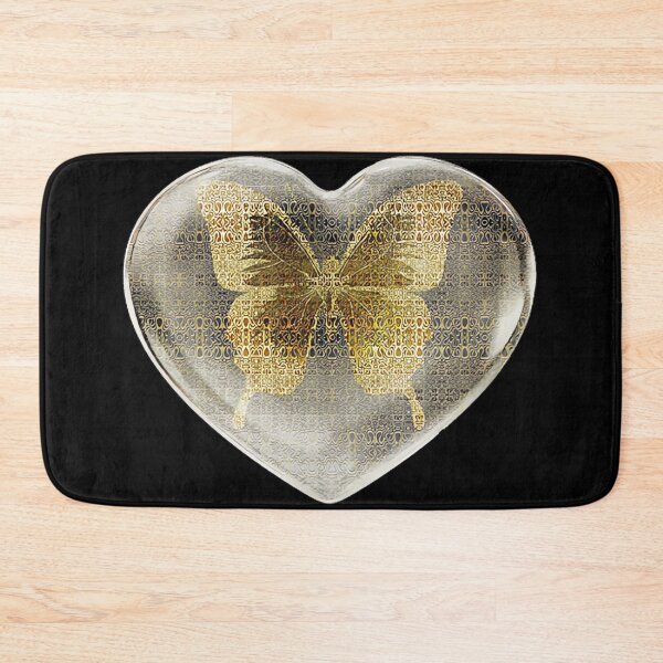 Item preview, gold leaf and black ink pattern and butterfly in crystal heart diego taborda transparent designed and sold by innabeufrov.